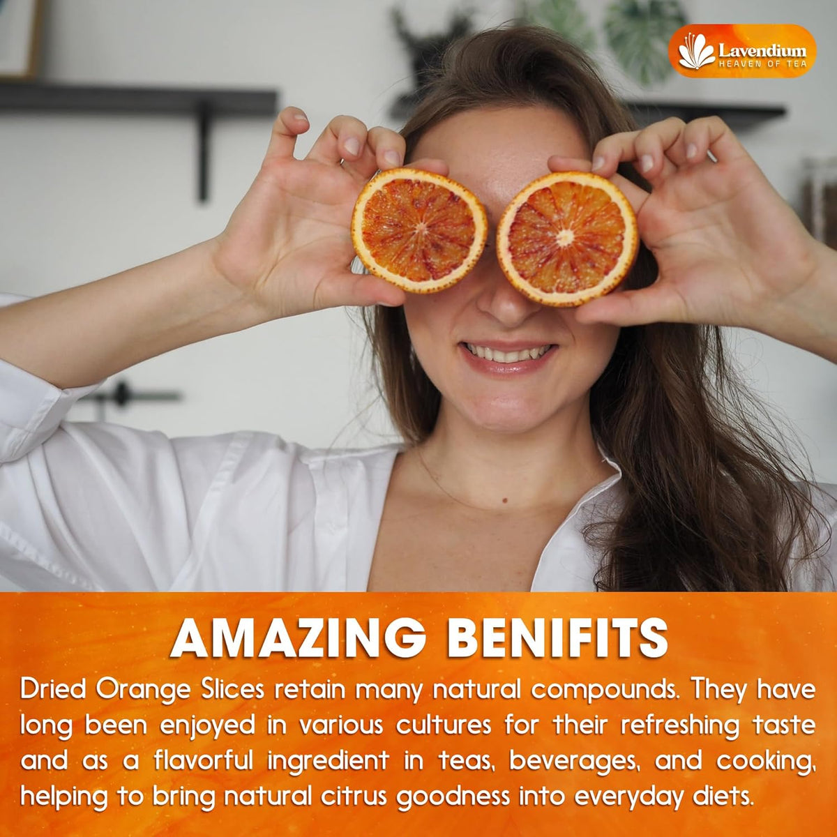 Premium Dried Orange Slices 6oz – Natural Dehydrated Citrus Wheels for Tea, Cocktails, Baking, Holiday Decorations, Potpourri, and Crafts.