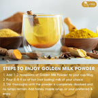 Premium Golden Milk Powder - Turmeric, Cinnamon, Ginger & Black Pepper – Natural Spice Blend for Lattes, Smoothies & Baking