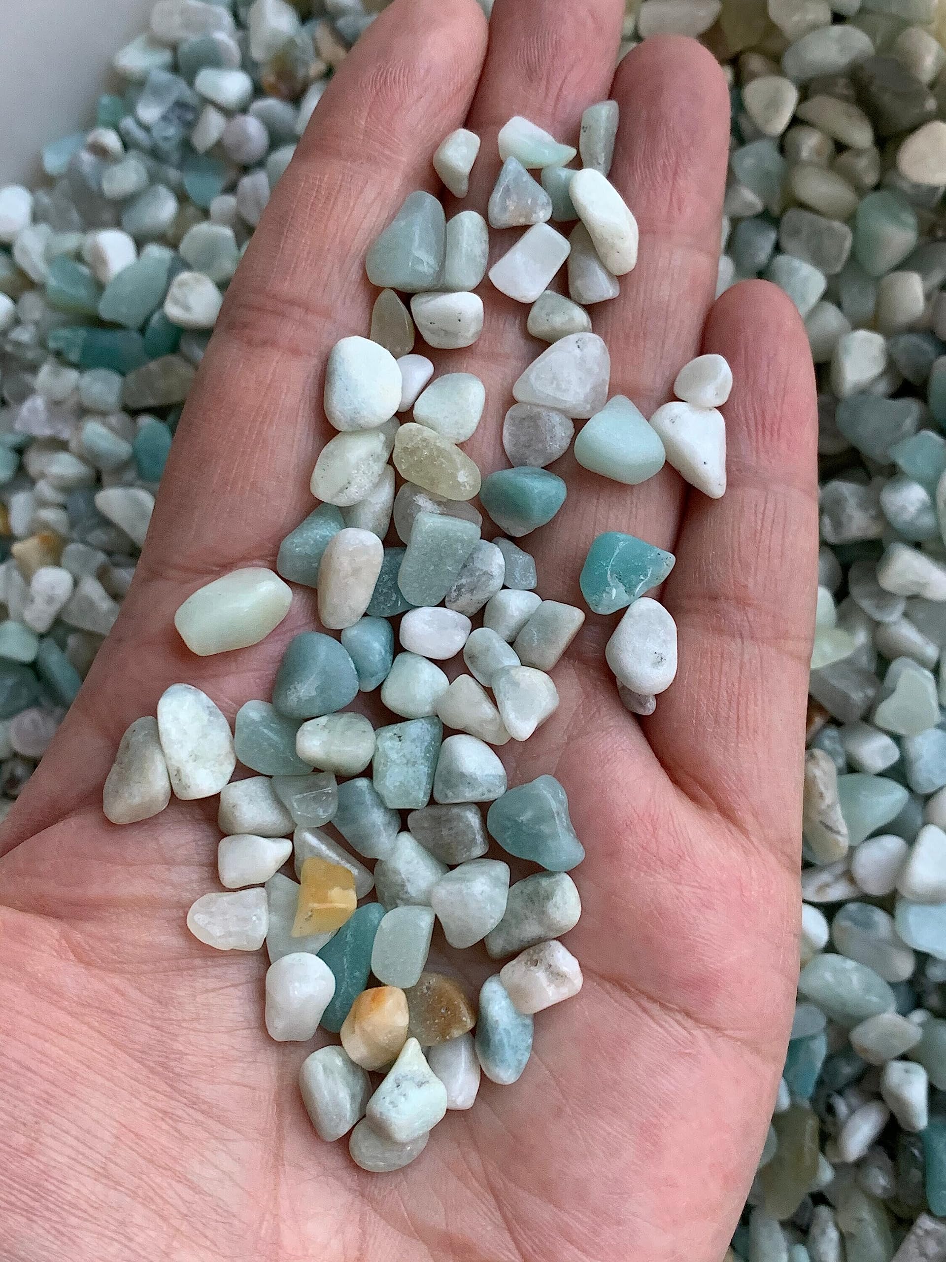 GAF TREASURES 2 oz Lot Natural Semi Tumbled Gemstone Chips, Crushed Mini Crystals, Undrilled Crystal Chips (Ruby Zoisite)