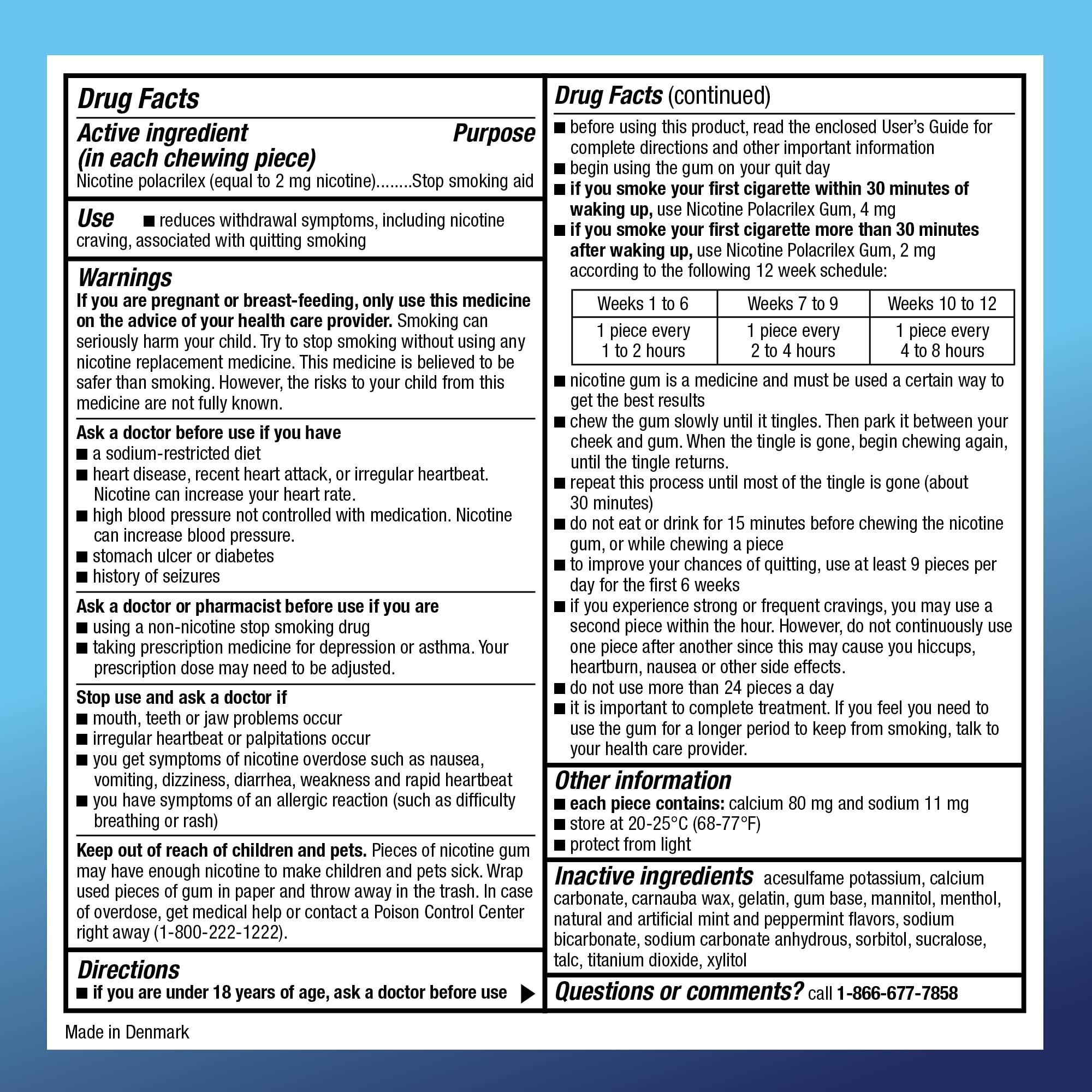 Amazon Basic Care Coated Nicotine Gum 2 mg, Ice Mint Flavor, Stop Smoking Aid, Relieves Nicotine Cravings to Help You Quit Smoki