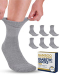 Pembrook Bamboo Viscose Diabetic Socks for Women & Men - 6 Pairs Ankle Socks for Swollen Feet | Neuropathy Socks | Moisture Wick