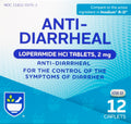 Rite Aid Anti-Diarrheal Caplets - 12 Count - 2 mg Loperamide Hydrochloride | Easy-to-Swallow Anti-Diarrhea Pills | Diarrhea Medi