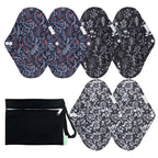 wegreeco Charcoal Reusable Sanitary Pads - Cloth Sanitary Pads | Light Incontinence Pads | Reusable Menstrual Pads - 1 Cloth Min