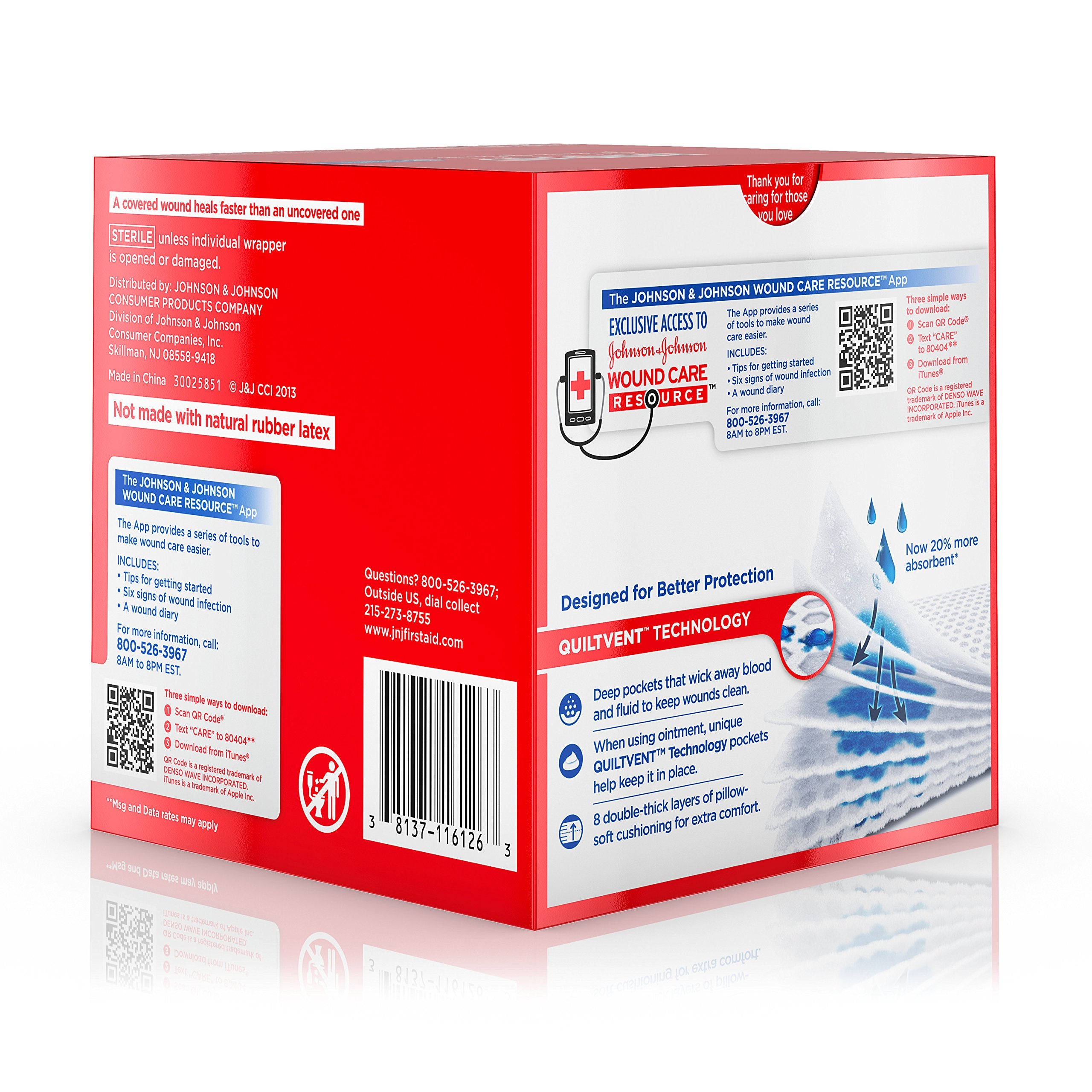 Band-Aid Brand Cushion Care Non-Stick Gauze Pads, Individually-Wrapped, Medium, 3 in x 3 in, 25 Count (Pack of 1)
