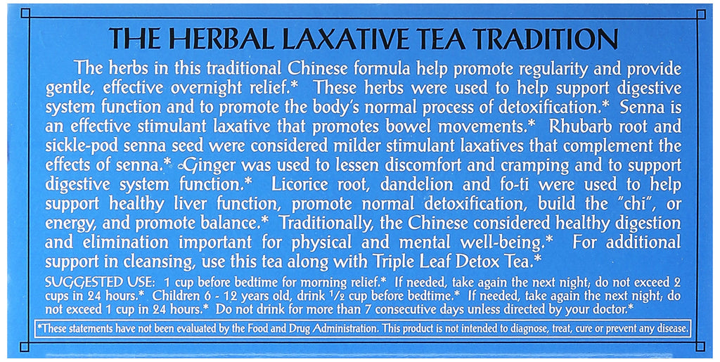 Triple Leaf Tea Herbal Laxative Tea Bags