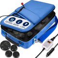 Portable Massage Stone Warmer Set - Electric Spa Hot Stones Massager and Heater Kit with 6 Large and 6 Small Round Shaped Basalt