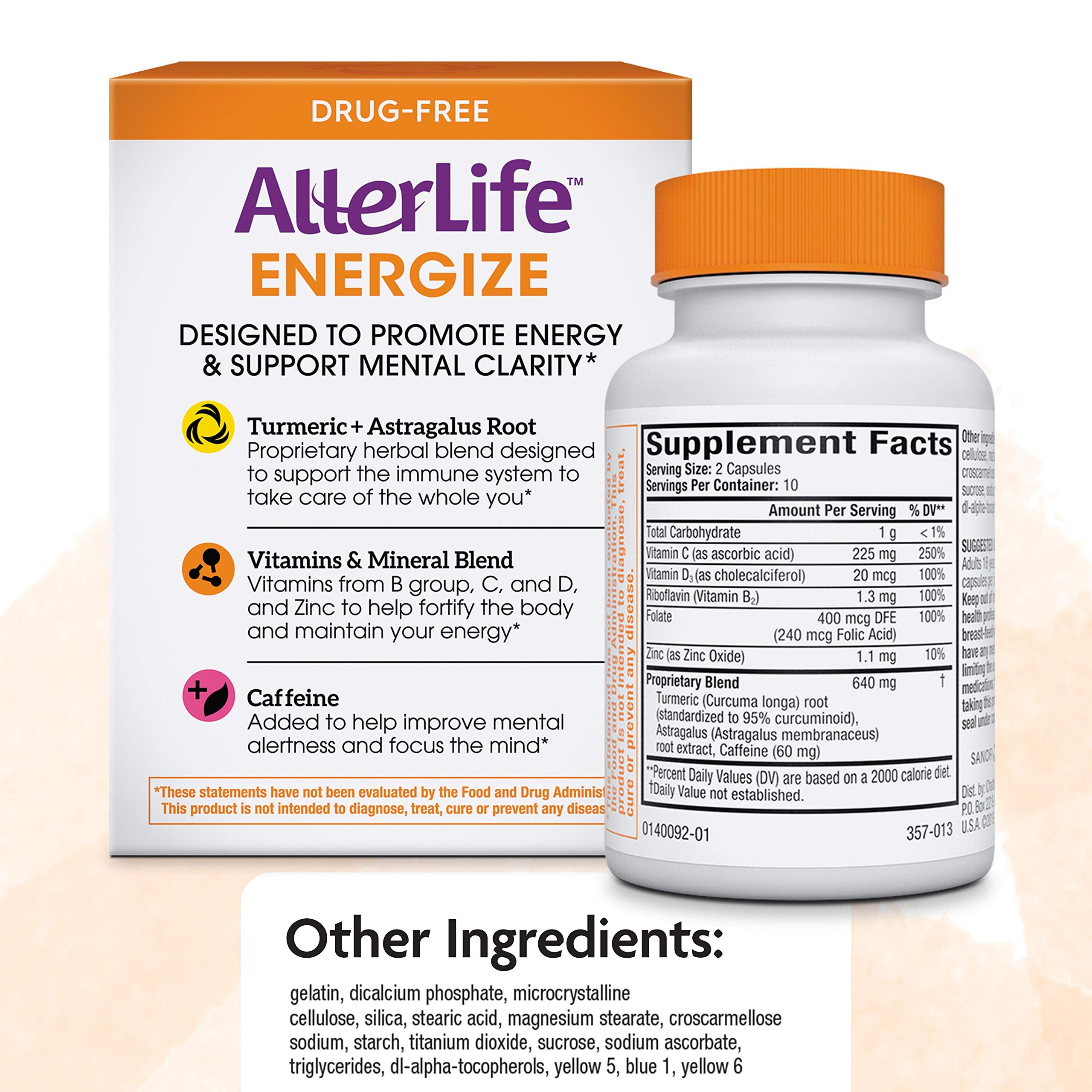 AllerLife Energize Capsules, Daily Allergy Supplements & Energy Support, 20-Count