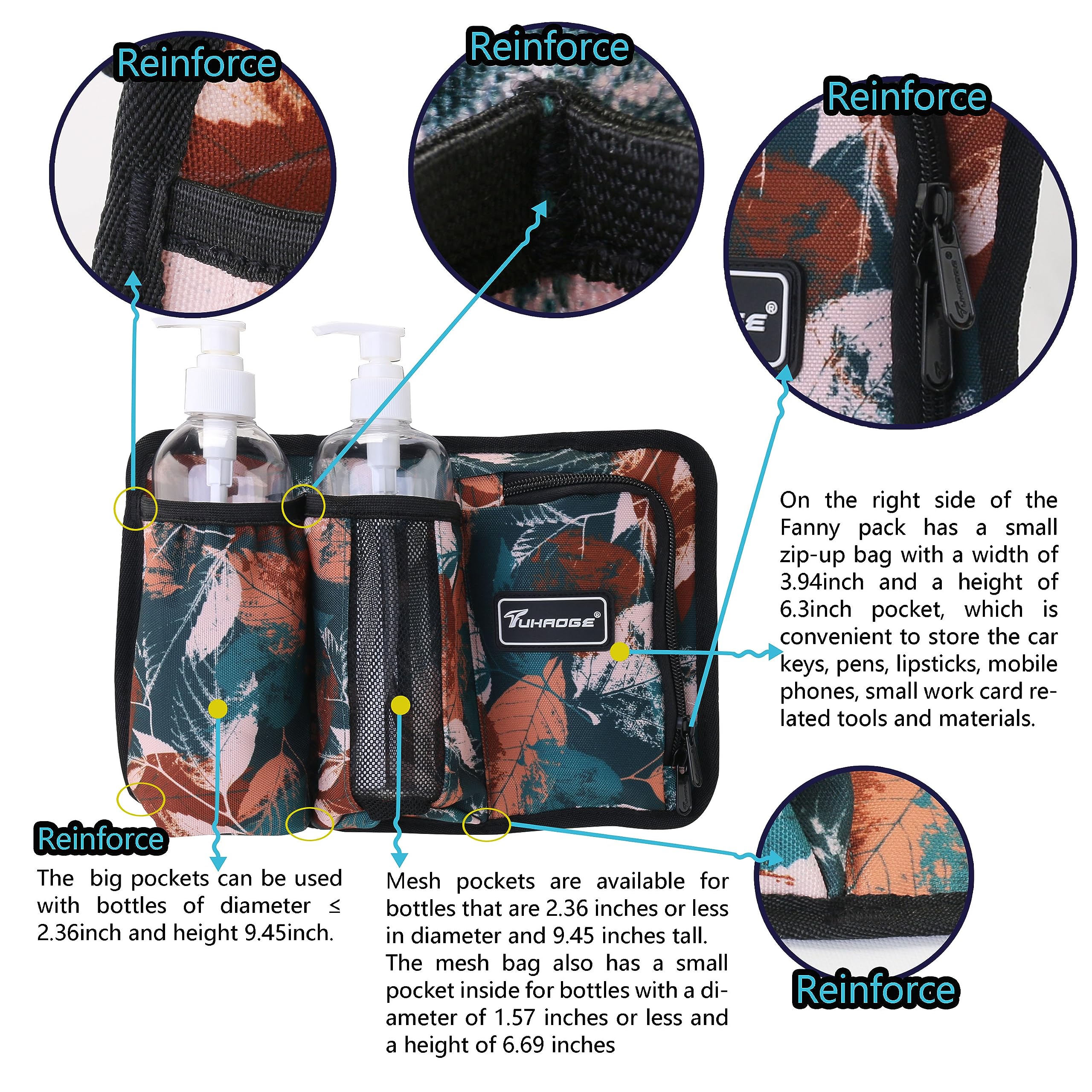 Massage Bottle Bag Massage Oil Holster Lotion Holster Massage Therapist Massage Oil Holster Massage Lotion (TH3kd- YellowShuYe)