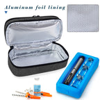 LUXJA 2 Layers Insulin Case with an Ice Pack - Holds 6 Vials (10ml) or 2 Insulin Pens, Diabetic Bag with Supplies Storage Pocket