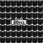 AZEN 80 Pack Self Adhesive Bandage Wrap Black, 2 X 5 Yards Black Athletic Tape, Vet Wrap, Tattoo Grip Tape Wrap,Ankle Tape, Cohe