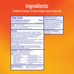 Delsym Childrens 12 Hour Cough Relief Liquid - Day or Night Cough Syrup and Kids Cough Medicine, Grape, 3 Oz
