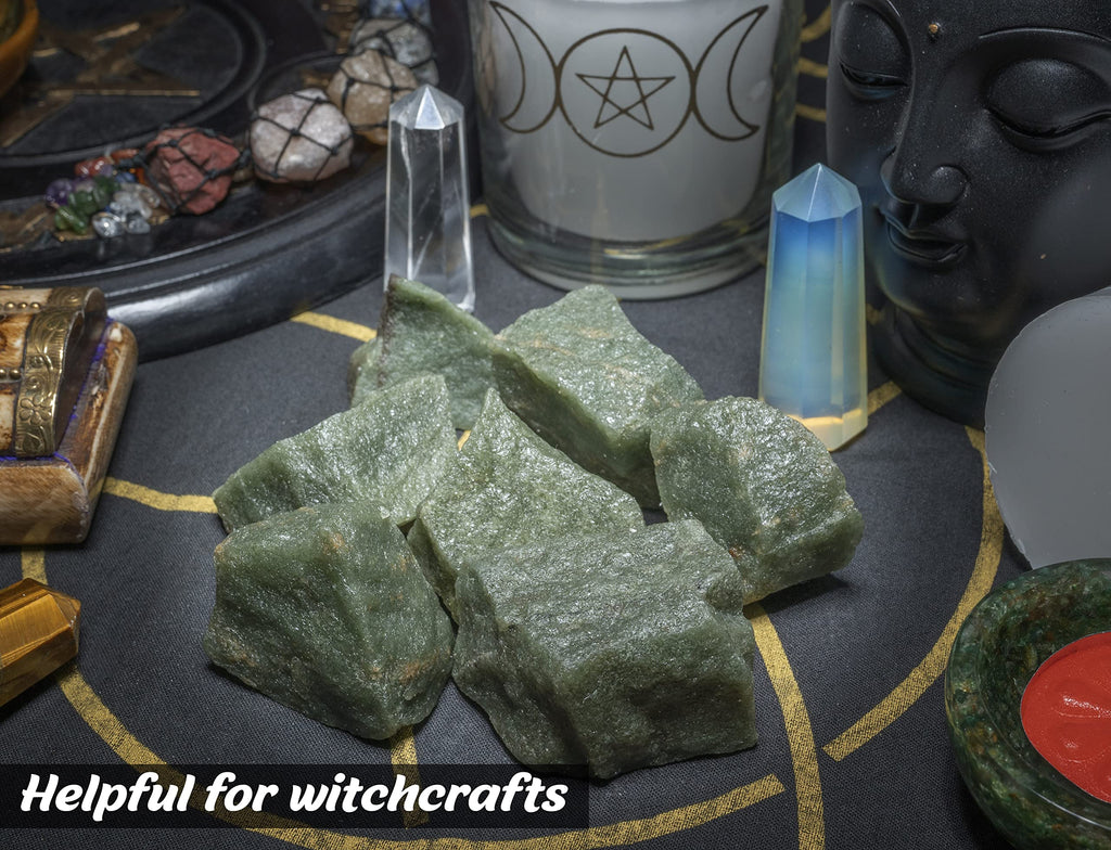 Crocon 1LB Green Aventurine Rough Bulk Natural Stone Raw Gemstone Tumbling Cabbing Polishing Mining Meditation Chakra Balancing