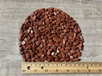 GAF TREASURES 2 oz Lot Semi Tumbled Gemstone Chips, Crushed Mini Crystals, Undrilled Crystal Chips (Red Goldstone)