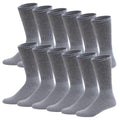 12 Pairs of Cotton Diabetic Neuropathy Crew Socks (13-16, Fits Men's Shoe Size 12-14.5, Gray)