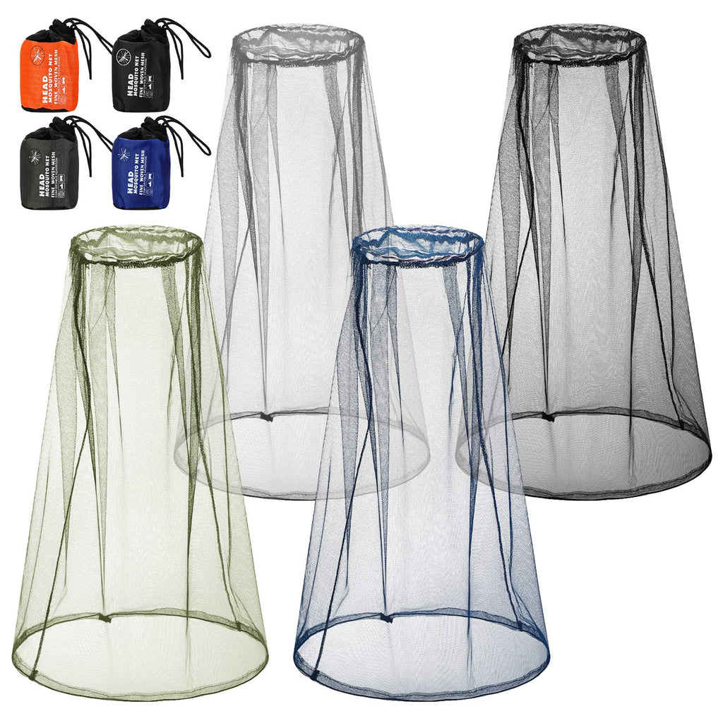 Hestya 4 Pack Mosquito Face Mesh Net Protecting Net for Outdoor Hiking Camping Climbing Mosquito Fly Insects Preventing (Stylish