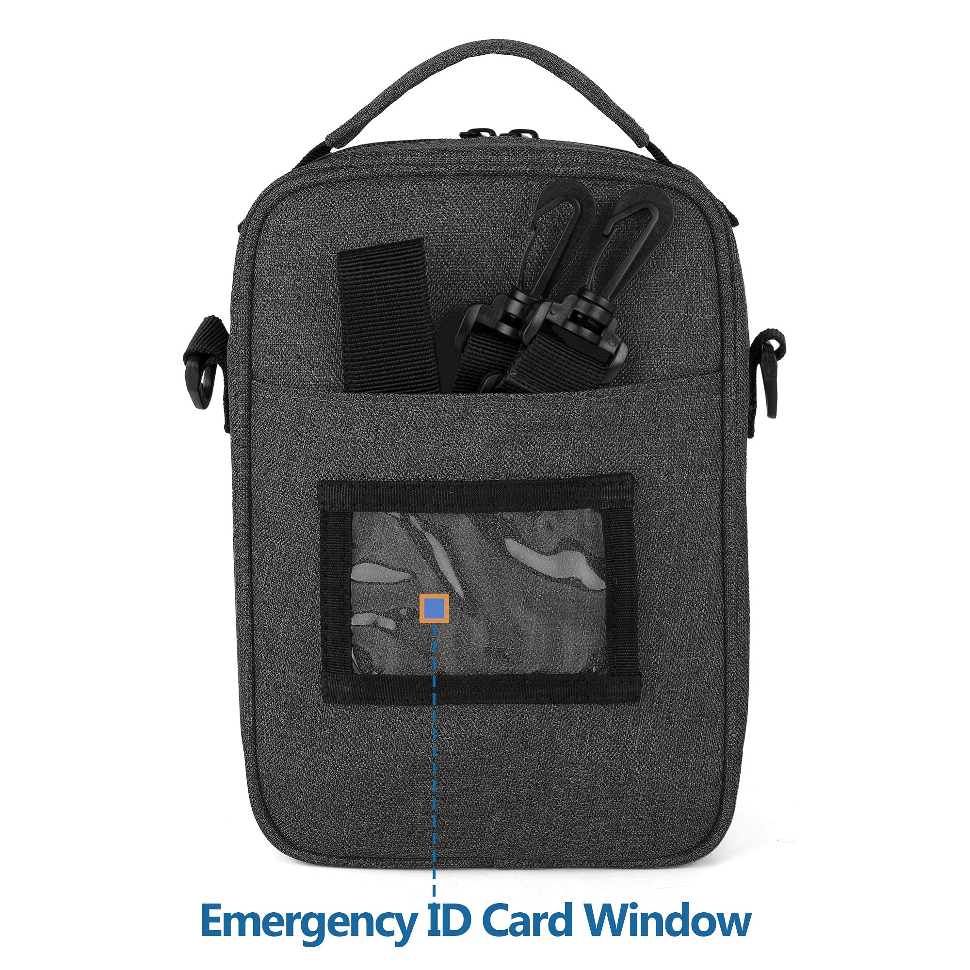 CURMIO Insulin Cooler Travel Case, Diabetic Medication Organizer Bag with Shoulder Strap for Diabetic Supplies, Black (Patented