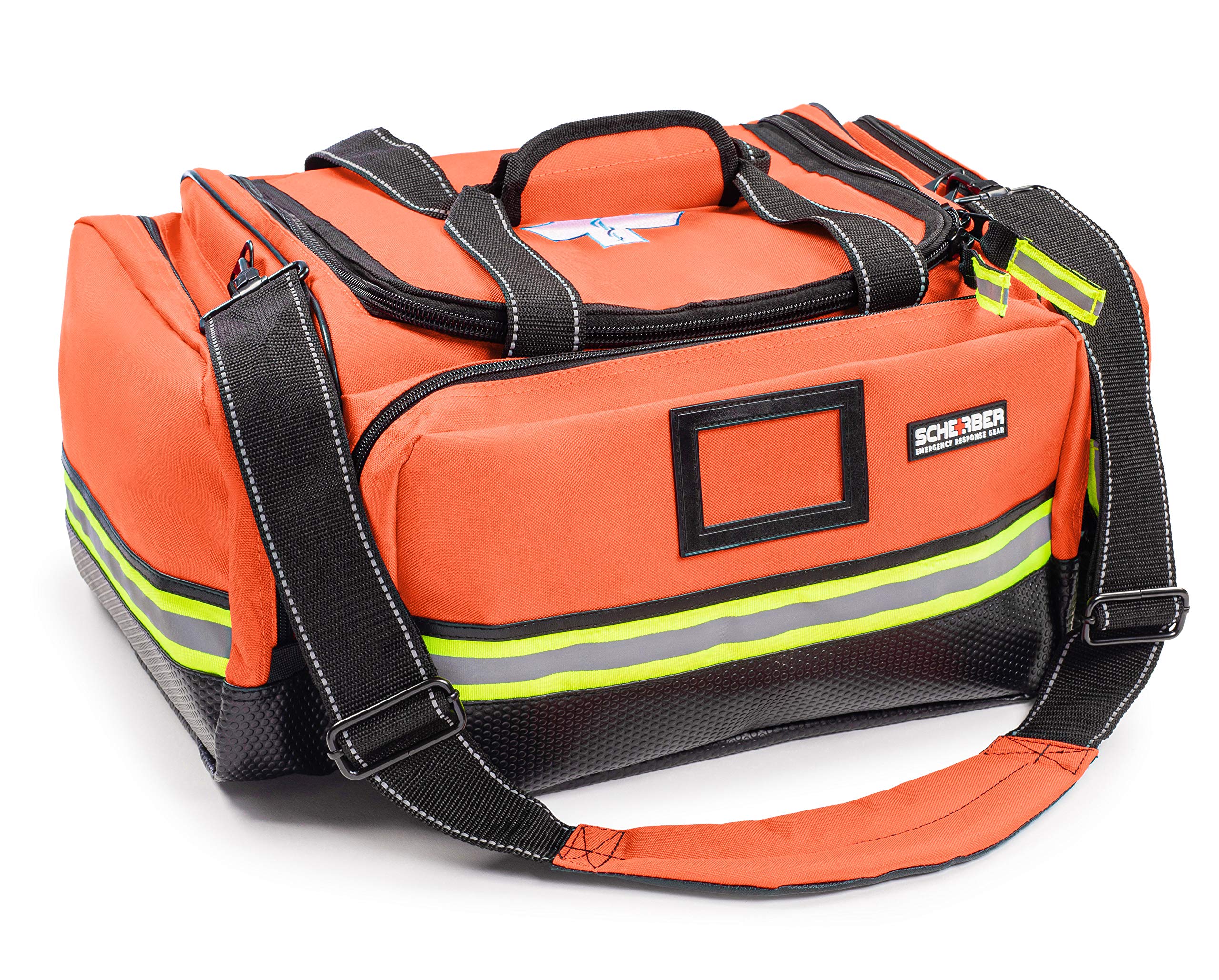 Scherber Fully-Stocked First Responder Professional Advanced EMT/EMS Trauma Kit | HSA/FSA Approved | Reflective Bag w/10+ Compar