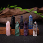 Crystal Wands | 3 Healing Amethyst, Rose Quartz,Clear Quartz,Black Obsidian,Green Fluorite, Lapis Lazuli,Rainbow Fluorite| 6 Fac