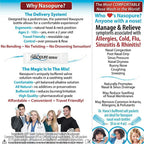 Nasopure Nasal Wash, System Kit, The Nicer Neti Pot    Sinus Wash Kit, Comfortable Nasal Rinse 8 Oz Bottle & 20 Salt Packets (3.