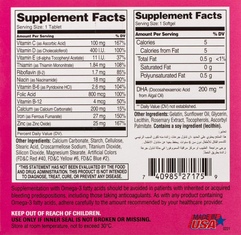 PreNatal Multivitamin + DHA 60 Tablets and 60 Softgels Kit