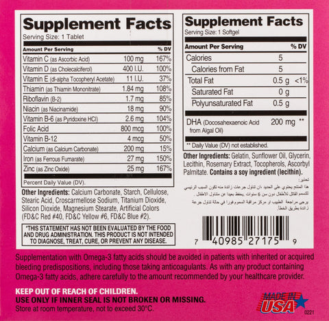 PreNatal Multivitamin + DHA 60 Tablets and 60 Softgels Kit