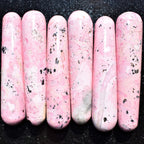 Zenergy Gems Charged 4 Rhodochrosite (with Rhodonite & Manganese Freckles) Crystal Massage Wand (Healing Energy/Emotional Healer