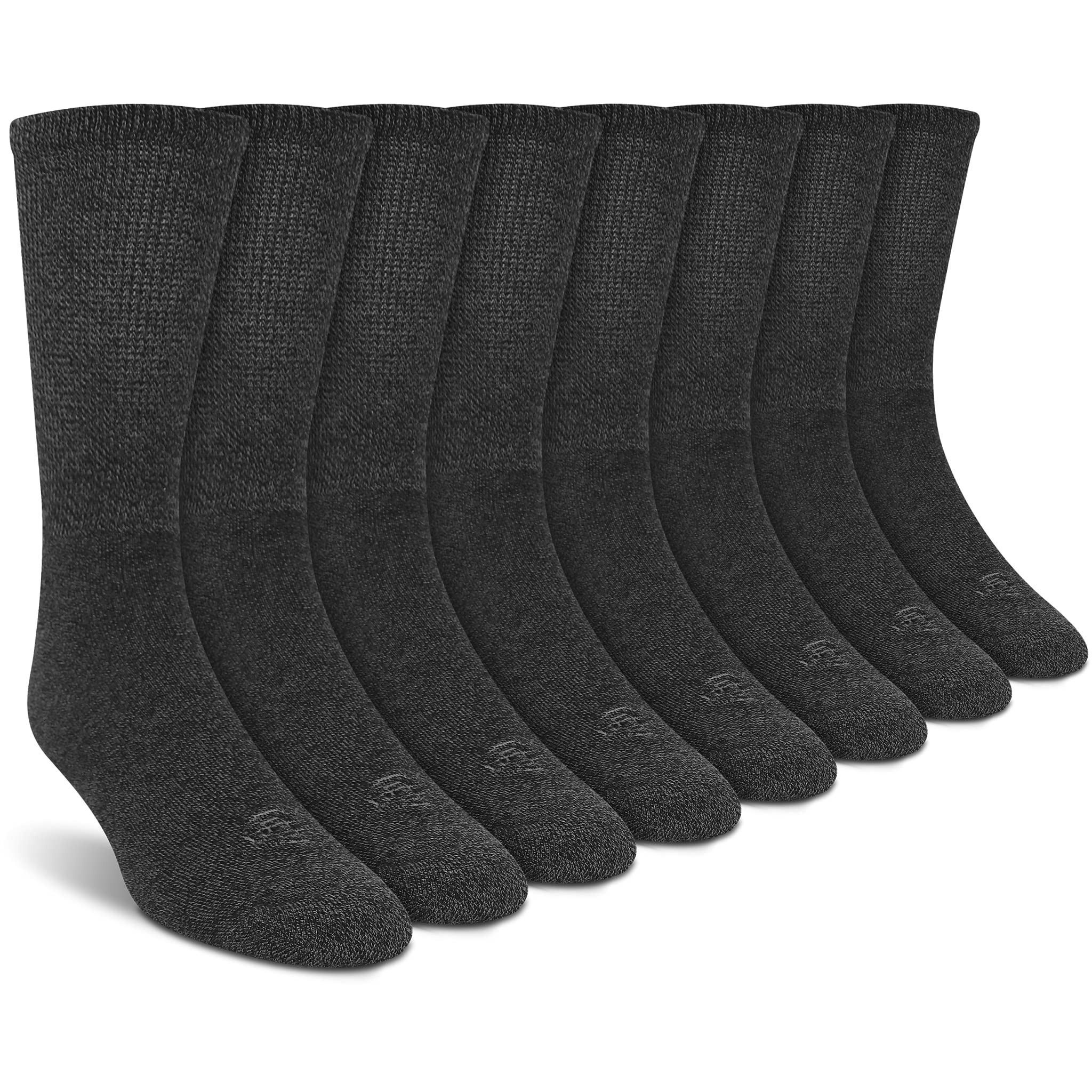 Doctor's Choice Diabetic Socks for Men, Seamless Crew Socks with Non-Binding Top, Provides Extra Comfort for Gout, 4-Pairs, Char