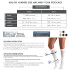 Truform Compression Socks, 15-20 mmHg, Women's Dress Socks, Knee High Over Calf Length, Black Cable Knit, Large