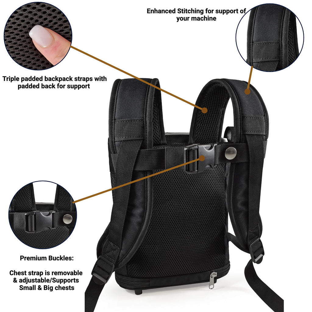 O2TOTES Ultra Lightweight Backpack Fit For Inogen One G3 & OxyGo (Patented Design) (black) Lightweight at under 14 ounces, Backp