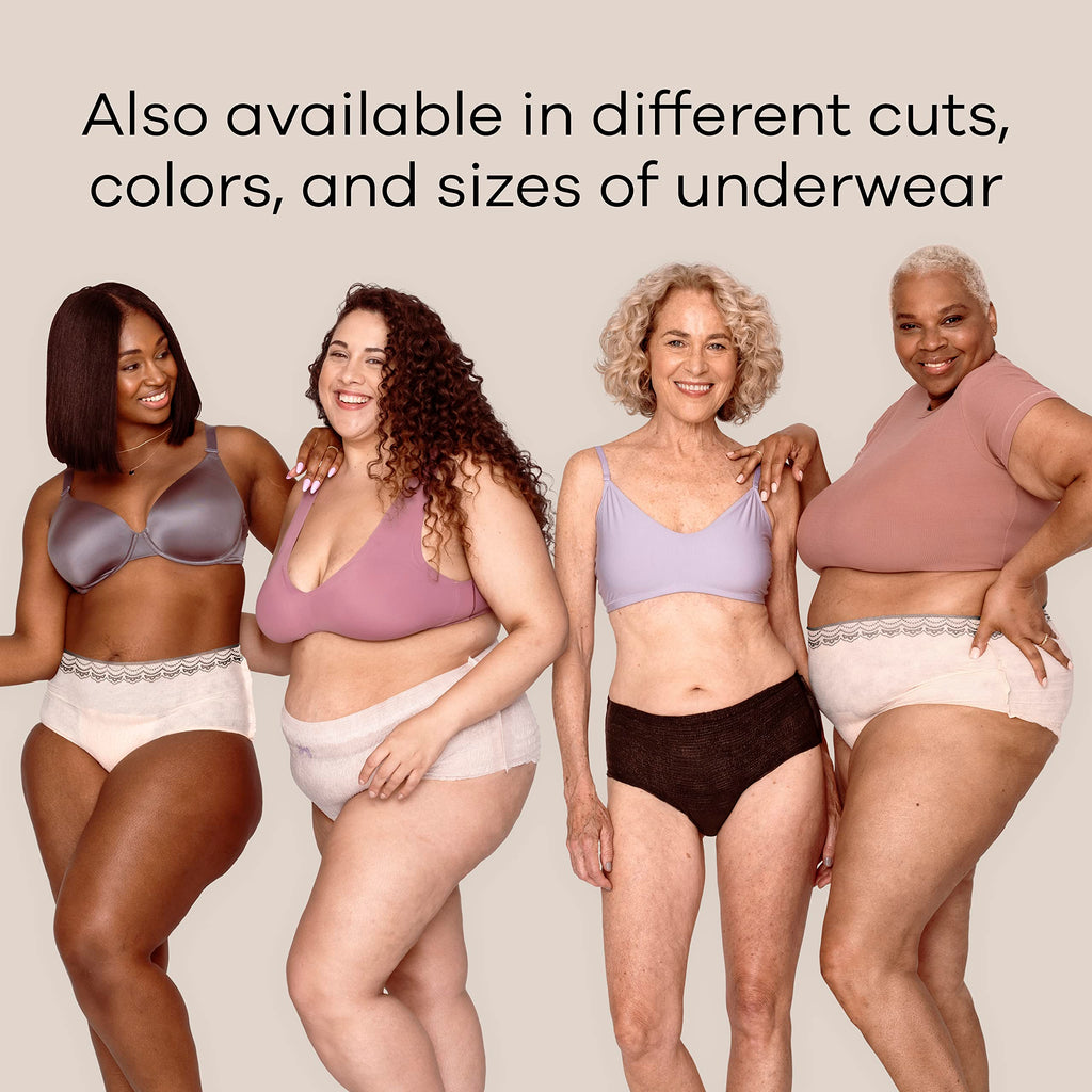 Always Discreet Boutique Adult Incontinence & Postpartum Underwear for Women, Low-Rise, Size Small/Medium, Black, Maximum Absorb