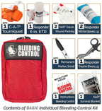 North American Rescue Public Access Individual Bleeding Control Kit (Basic) NAR Compact Blood Control Bag with C-A-T Tourniquet,