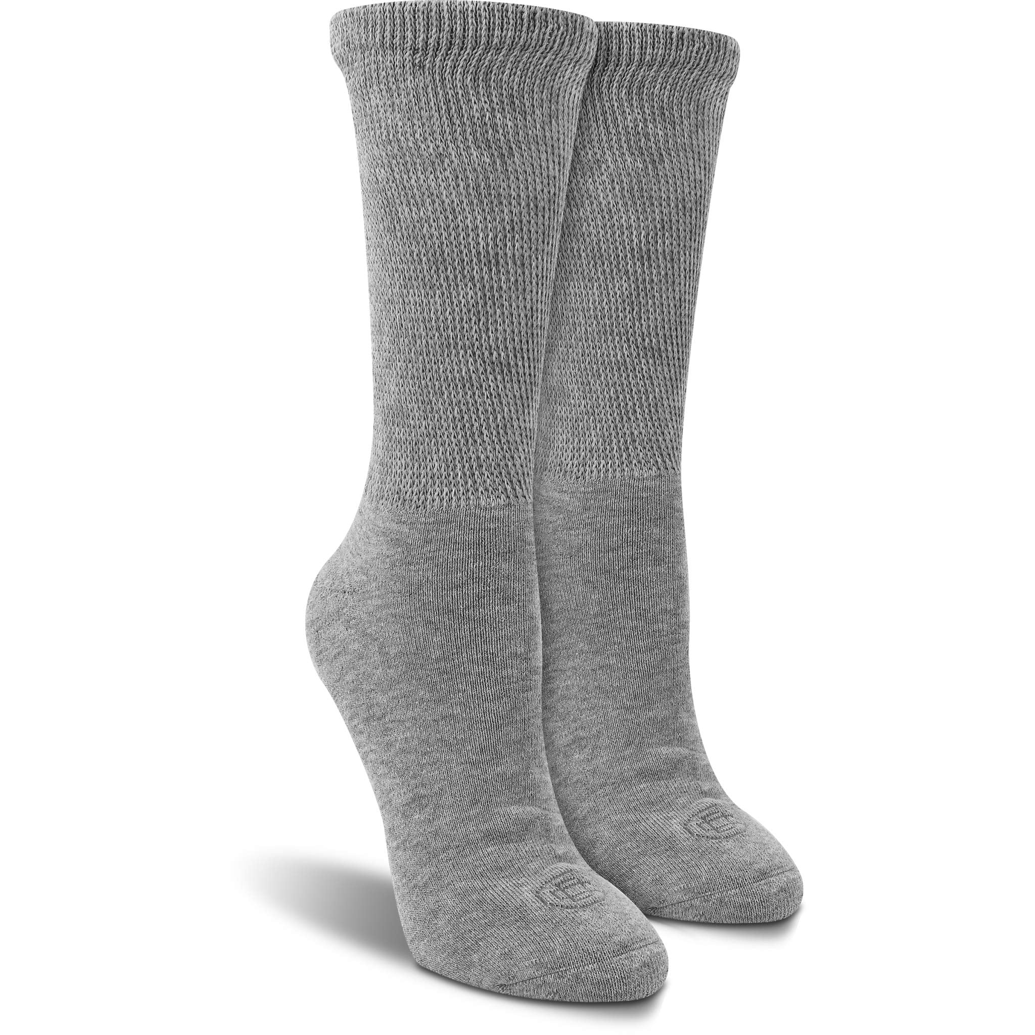 Doctor's Choice Women's Diabetic Socks, Non-Binding, Circulatory, Cushioned, Crew Socks for Swollen Feet, 4 Pack, Grey, Shoe Siz