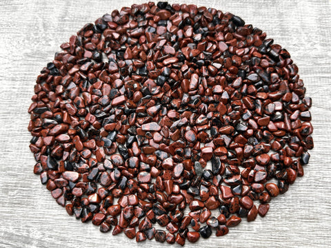 GAF TREASURES 2 oz Lot Natural Semi Tumbled Gemstone Chips, Crushed Mini Crystals, Undrilled Crystal Chips (Mahogany Obsidian)