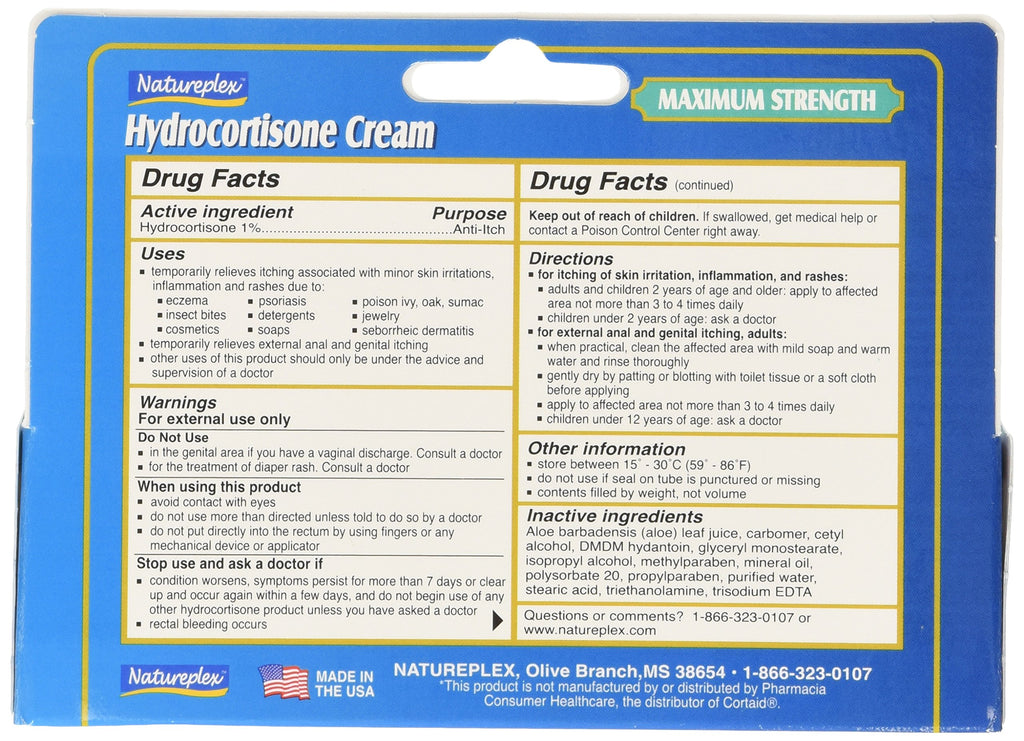 Natureplex Hydrocortisone 1% Cream, 1 Ounce (Pack of 3)