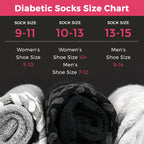 Debra Weitzner 6 Pairs Non-Binding Loose Fit Sock Non-Slip Diabetic Socks for Men and Women