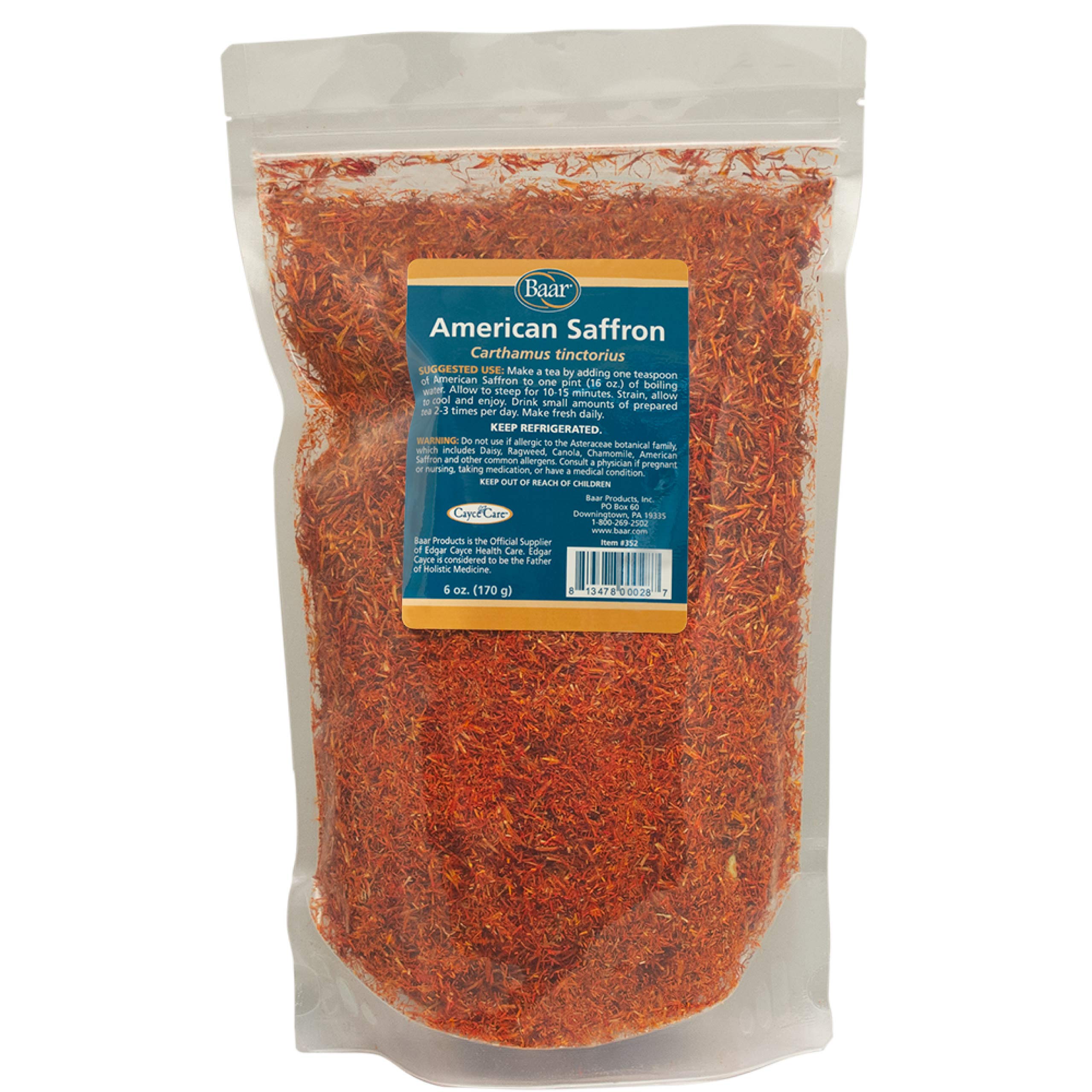 Baar Products - American Saffron Herbal Tea - Digestive Aid & Intestinal Cleansing, Helps Relieve Psoriasis, Eczema, Dermatitis 