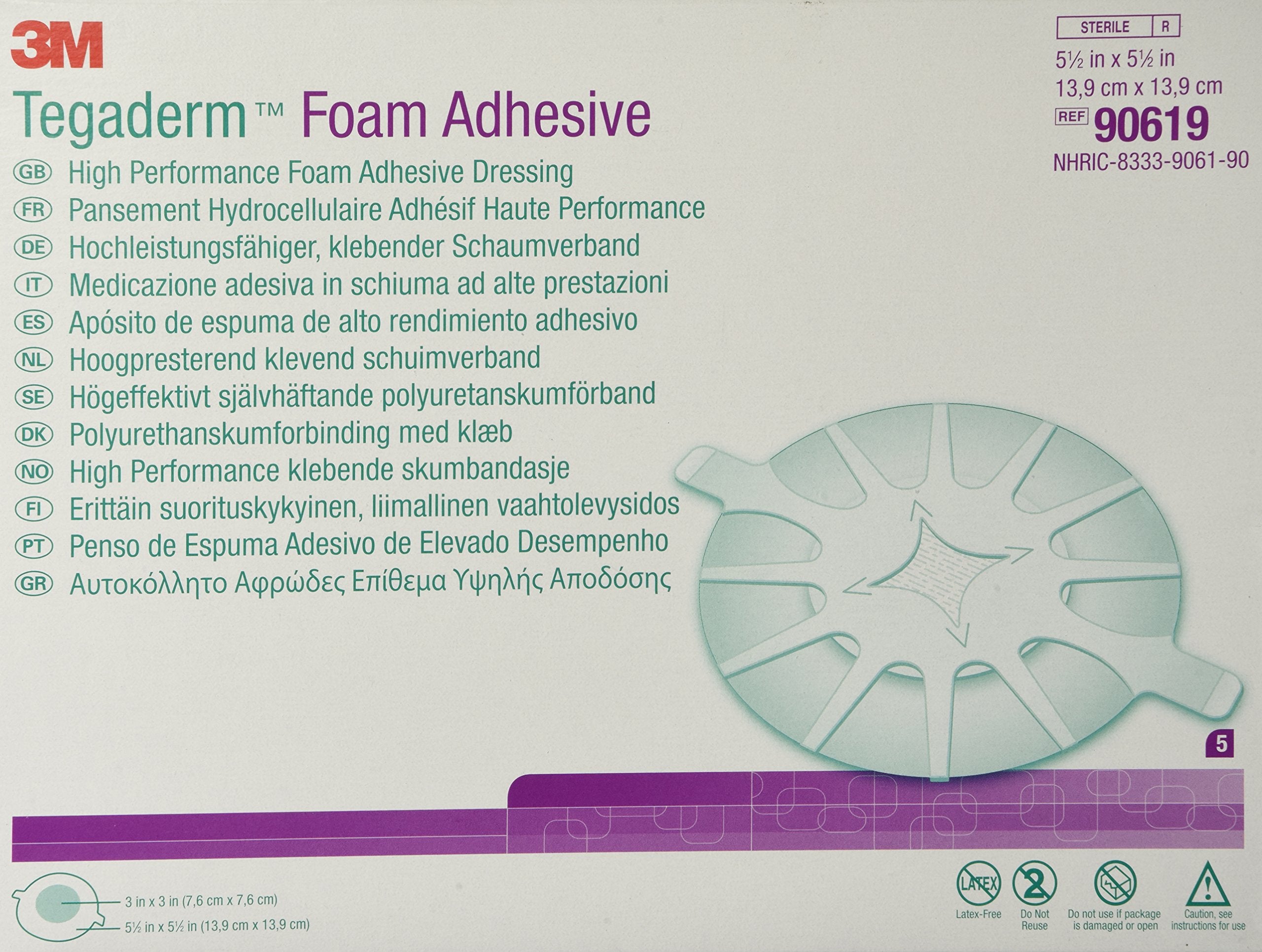 3M Tegaderm High Performance Adhesive Foam Dressing, 5-1/2 Square
