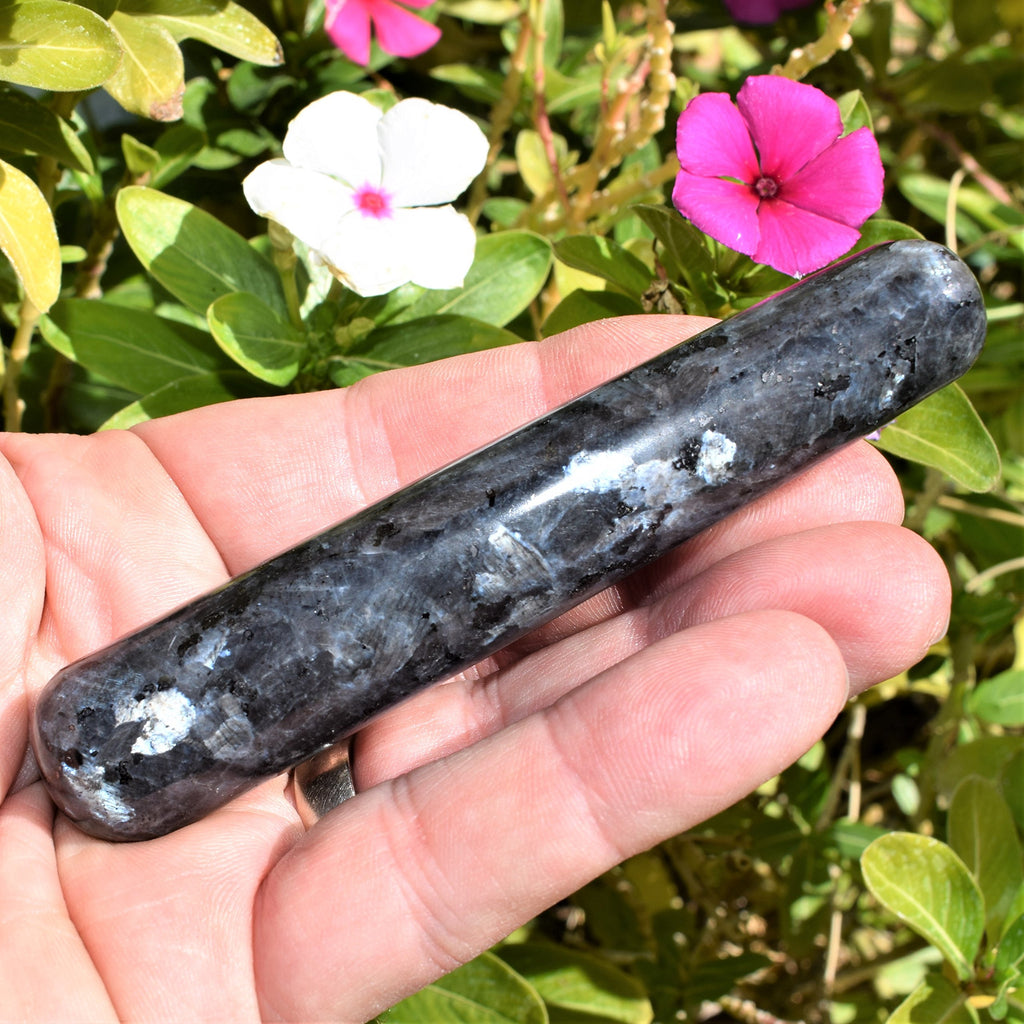Charged 4 Larvikite Crystal Massage Wand (Very GROUNDING & Protective Reiki Healing Energy)