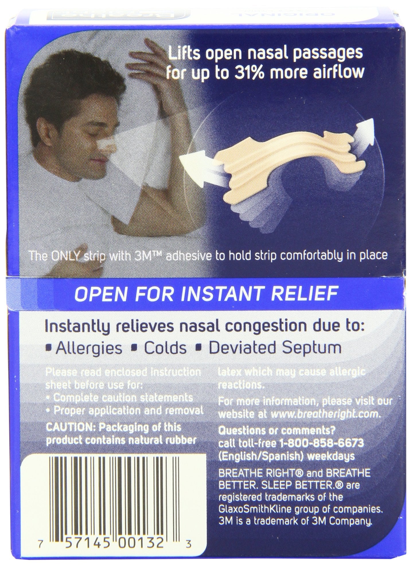 Breathe Right Nasal Strips, Large,tan, 30-count Boxes (Pack of 2)