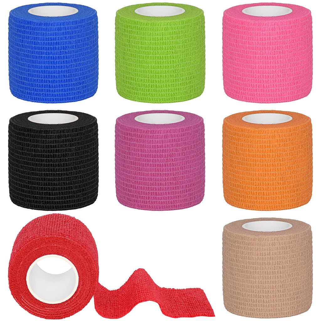 Tindobewan 8 Rolls Cohesive Bandage 2    x 5 Yards Self Adherent Bandage Wrap Breathable Vet Tape Elastic Adhesive Bandage for S