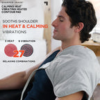 Calming Heat Vibrating Heating Contour Pad by Sharper Image- Weighted Electric Heating Pad with Massaging Vibrations, 12 Setting