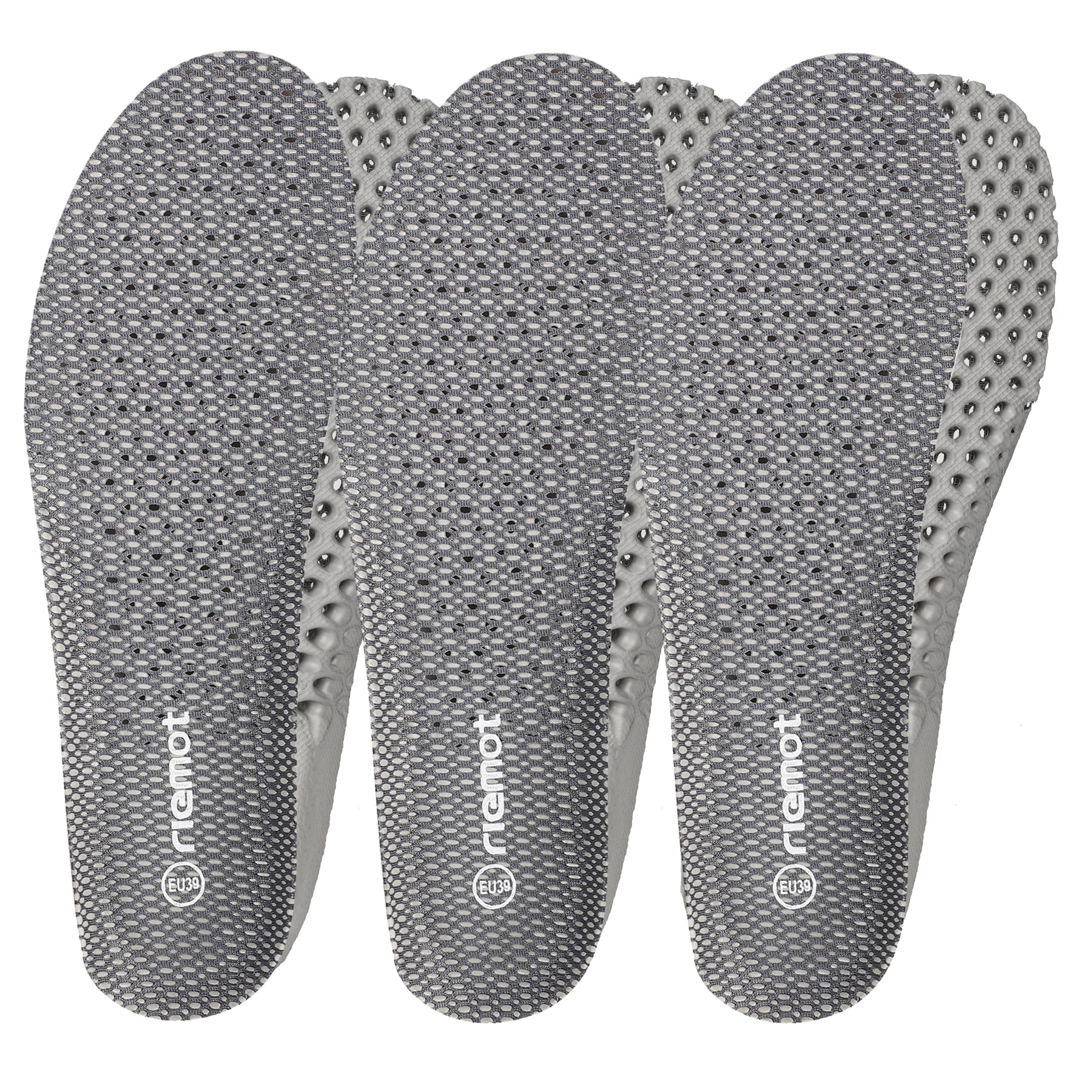 riemot 3 Pairs Shoe Insoles for Men Breathable Honeycomb Water Shoes Inserts Cushioning Shock Absorbing Insole Replacement Insol