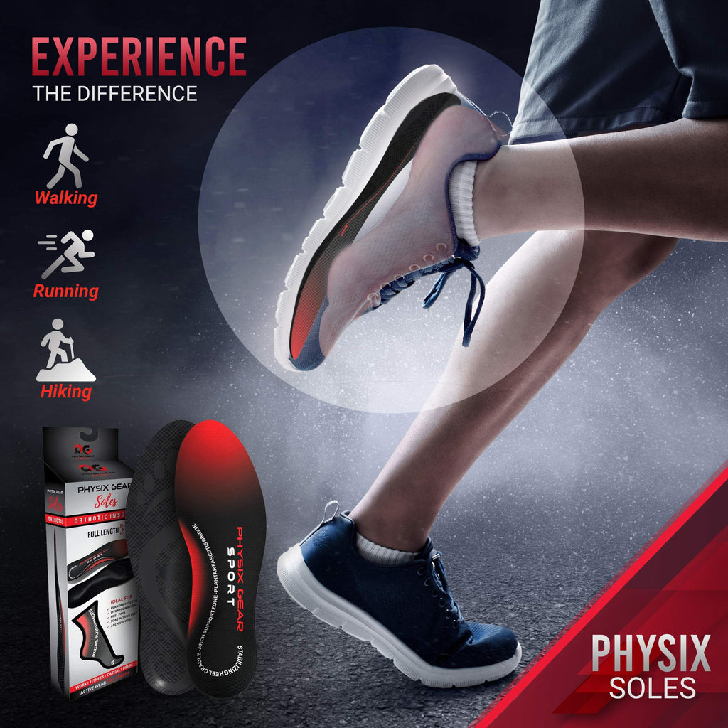 Physix Gear Orthotic Insoles for Men & Women - Arch Support Orthotics Insole, Orthopedic Insoles, Inserts for Men & Women, Foot