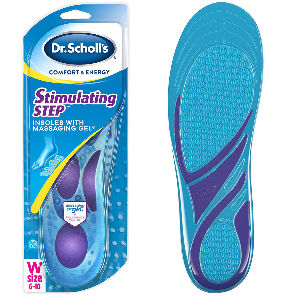 Dr. Scholls STIMULATING STEP Insoles Massaging Gel Plus Stimulating Nodes for Extra Massaging Action on Key Pressure Areas, for