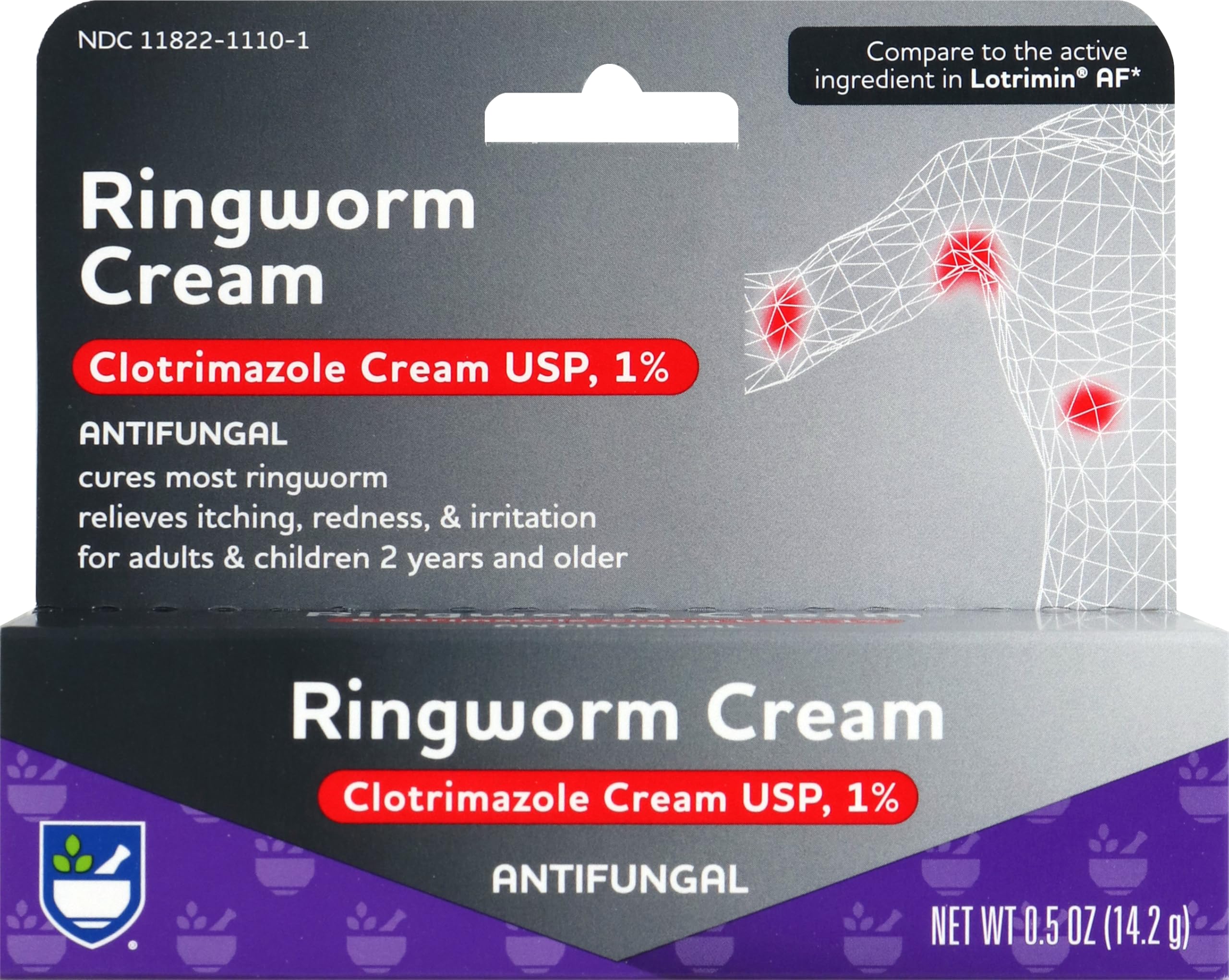 Rite Aid Antifungal Ringworm Clotrimazole Cream, 0.5 oz (15 g) | Antifungal Cream | Jock Itch Treatment | Anti Fungal Skin Cream