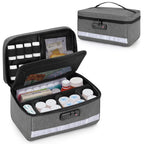 Damero Locking Pill Bottle Organizer with Inner Dividers, Medicine Storage and Organizer Bag Combination Lock for Medicine, Vita