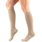 Truform Compression Socks, 15-20 mmHg, Women's Dress Socks, Knee High Over Calf Length, Tan Diamond Knit, Large