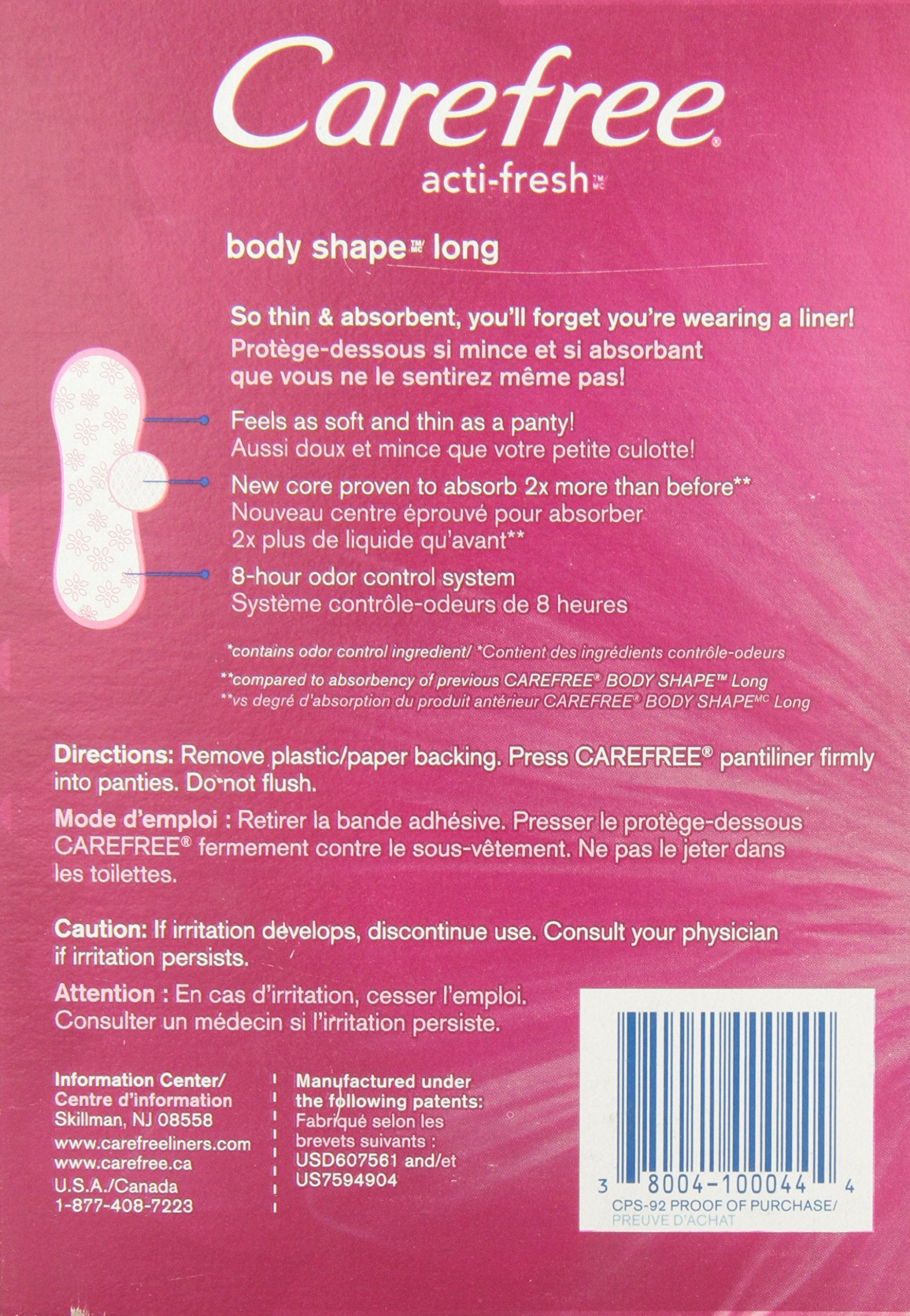 Carefree Body Shape Long Unscented, 92 Count