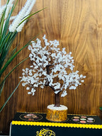 KRISTALGLOBE Clear Quartz Crystal Tree of Life with 300 Beads - Handmade Gemstone Bonsai Tree for Clarity & Energy Amplification