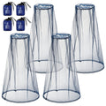 Hestya 4 Pack Mosquito Face Mesh Net Protecting Net for Outdoor Hiking Camping Climbing Mosquito Fly Insects Preventing (Blue)